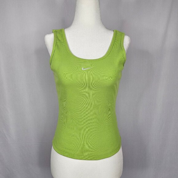 Nike Tops - Nike Bright Green Ribbed Women's Tank Top with Lining, Size S (4-6)